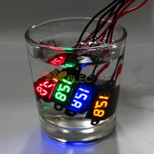 Mini voltímetro impermeable de 0,28 pulgadas, medidor de voltaje Digital de 3,5-30V