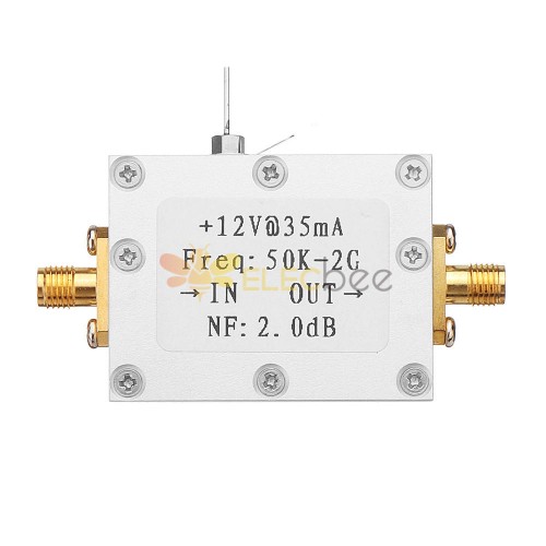 50K-2G LNA Amplificador de baixo ruído Alto ganho 31DB@0,5G Amplificador de RF plano
