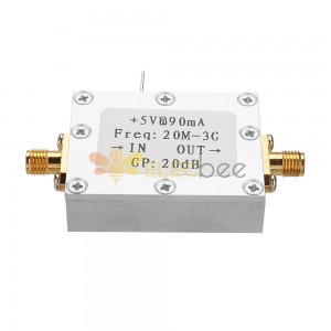 Amplificador de RF de banda larga de alta linearidade 20dB 0,02-3G Módulo amplificador de potência média de alto desempenho