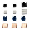 Kit adhésif de refroidisseur de refroidissement de dissipateur thermique en cuivre/aluminium de 12 pièces pour Raspberry Pi 3B