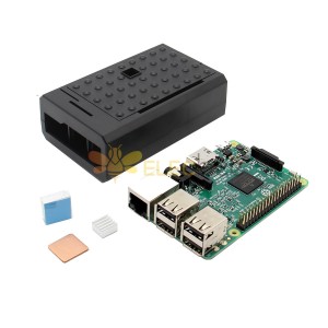 3-in-1-Board für Raspberry Pi 3 Model B + schwarzes ABS-Gehäusegehäuse + Aluminium-Kupfer-Kühlkörper-Kit