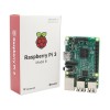 Carte Raspberry Pi 3 modèle B 3 en 1 + boîtier en alliage d\'aluminium noir + kit de dissipateur de chaleur en cuivre et aluminium