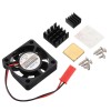 3 Sätze schwarzes ABS-Gehäusegehäuse mit Mini-Lüfter und Kühlkörper-Kit für Raspberry Pi 3B