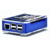 3-in-1-Schutzhülle aus blauem ABS-Gehäuse + Lüfter + Kühlkörper-Kit für Raspberry Pi 3B+ / 3B / 2B
