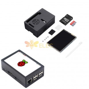 Pantalla táctil TFT LCD de 3,5 pulgadas + funda protectora + lápiz táctil + kit de tarjeta Micro SD de 16G para Raspberry Pi 3B+/3B/2B