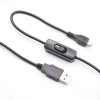 Cavo di alimentazione USB da 3 pezzi con pulsante di accensione/spegnimento per Raspberry Pi Banana Pi