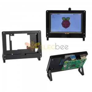 Support de support de boîtier acrylique d'affichage d'écran LCD de 5 pouces pour Raspberry Pi 3B + (Plus)