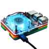 5-Layer Black/Transparent/RGB Colorful Acrylic Case Compatible ICE Tower Cooler for Raspberry Pi 4B with 4010 Cooling Fan