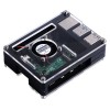 Caja negra de plástico acrílico 52Pi con ventilador de refrigeración 3030 para Rasberry Pi 4B