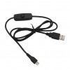 5V 3A High Current Power Cable 1m Micro USB with Button Switch All Copper for Raspberry Pi 4B