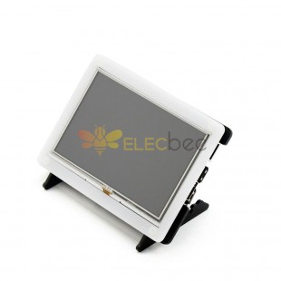 5-Zoll-HDMI-LCD(B) 800 x 480 resistiver Touchscreen für Raspberry Pi 4 mit zweifarbigem Gehäuse, unterstützt Carious-Systeme