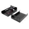 Schwarz / Silbernes Aluminiumgehäusegehäuse mit Lüfter für Raspberry Pi 4 Model B Black