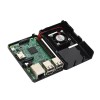 Ahududu Pi 3/2 için Fan Delikli Siyah ABS Kasa + CPU Soğutma Fanı