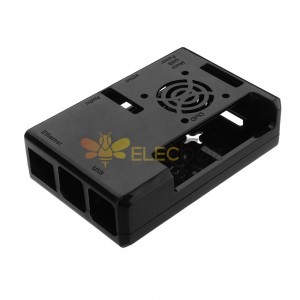 Caja negra ABS Exclouse Box con orificio para ventilador para Raspberry PI 3 Modelo B+