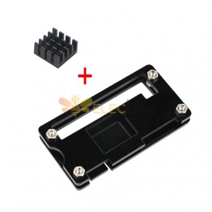 Schwarzes Acrylgehäuse + Aluminiumkühlkörper für Raspberry Pi Zero W/V1.3