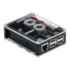 Black Acrylic Case Support Dual Cooling Fans For Raspberry Pi 3B+ Board