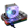 黑色/透明/RGB 彩色 5 层亚克力外壳 + 超强散热 ICE-Tower CPU V2.0 散热风扇套件 适用于树莓派 4B