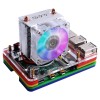 Carcasa acrílica de 5 capas negra/transparente/RGB colorida + Kit de ventilador de refrigeración CPU V2.0 con disipación de calor superior para Raspberry Pi 4B