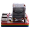 Boîtier en acrylique 5 couches coloré noir/transparent/RGB + Kit de ventilateur de refroidissement CPU V2.0 à dissipation thermique super ICE-Tower pour Raspberry Pi 4B