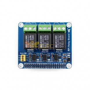C2367 3-Way Relay Expansion Board Relay GPIO Interface For Raspberry Pi Blue