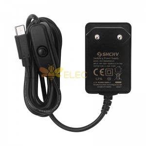 C2890 3C UL 5V3A Type-C With Switch Button Power Supply for Raspberry Pi 4B