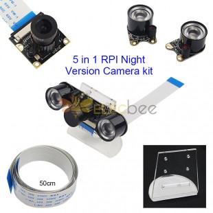 C0771 Kit videocamera per visione notturna 5 in 1 con staffa per Raspberry Pi