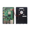 C2119 Custodia nera/trasparente con ventola di raffreddamento Custodia protettiva in ABS Kit fai da te per Raspberry Pi 4 Modello B