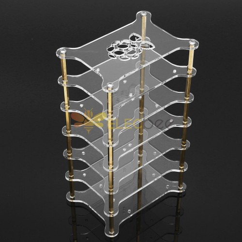 Clear Acrylic 6 Layer Cluster Case Shelf Stack For Raspberry Pi 4/3/2 B and B+