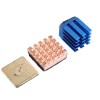 Radiador azul dissipador de calor de cobre/alumínio com cola 3 peças conjunto para Raspberry Pi 3