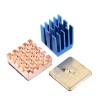 Radiatore blu con dissipatore di calore in rame/alluminio con colla 3 pezzi per Raspberry Pi 3