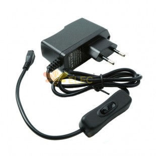Fuente de alimentación estándar de la UE 5V 2.5A con cargador de interruptor de alimentación para Raspberry Pi