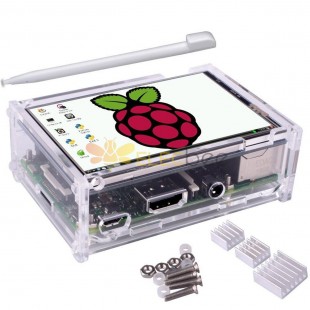 3.5 inch TFT LCD Touch Screen + Protective Case + Heatsink+ Touch Pen Kit For Raspberry Pi 3/2/Model