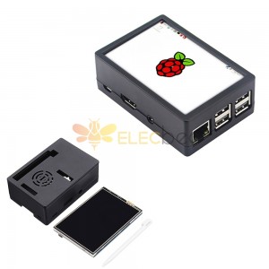 Écran tactile TFT LCD 3,5 pouces + étui de protection + kit de stylet tactile pour Raspberry Pi 3B + / 3B / 2B
