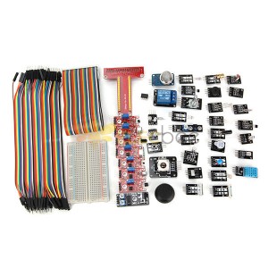 37 傳感器模塊套件，帶 T 型 GPIO 跳線電纜麵包板，適用於 Raspberry Pi