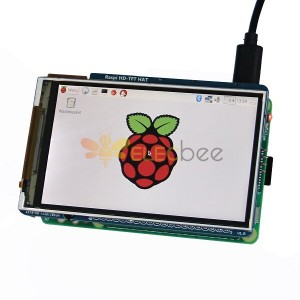 高清 3.5 英寸 TFT 显示屏屏蔽 800x480 适用于 Raspberry Pi 3B 2B 带 2 个按键和远程 IR