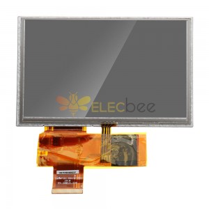 Pi 5 英寸 LCD 顯示屏 RTP 800*480 分辨率帶 4 線電阻式觸摸屏