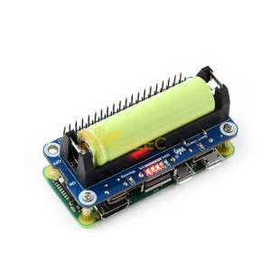 Placa de expansión de batería de litio para Raspberry Pi 5V Salida regulada Carga rápida bidireccional