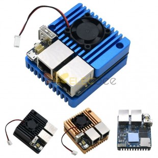 Mini Router NanoPi R2S Open Source Dual-Gbps Ethernet Ports RK3328 SoC Built-in English System for IOT NAS Smart Home Gateway Black
