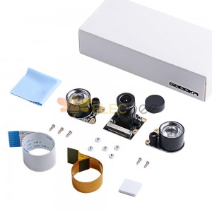 夜视 5 兆像素 OV5647 传感器相机可调焦模块，带红外光传感器，适用于 Raspberry Pi 4B/3B+/Zero
