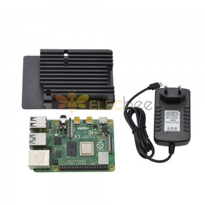 Raspberry Pi 4B 2G RAM DIY Kiti, Siyah/Kırmızı/Altın/Şerit/Mavi/Gri Alüminyum CNC Alaşımlı Koruyucu Kılıf ve 5V 3A Güç kaynağı AB fişi