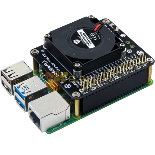 Lüfter für Raspberry Pi 4B Development Board Geeignet für RaspberryPi Turbo Lüfter mit LED-Umgebungslicht