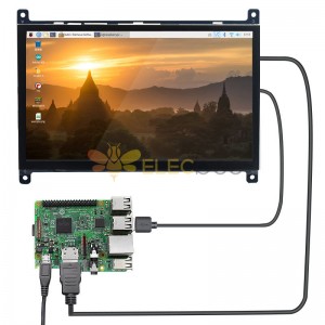 라즈베리 파이 4B LCD 정전식 터치 스크린 7인치 HDMI HD 디스플레이 USB 드라이브 프리 1024x600PX IPS