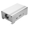 Funda protectora de aleación de aluminio plateado con ventilador de refrigeración para Raspberry Pi 3/2/B+