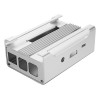 Silberne Aluminiumlegierungs-Schutzhülle mit Lüfter für Raspberry Pi 3/2/B+