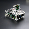Caja de acrílico transparente con juego de ventilador de refrigeración Compatible con pantalla y cámara de 3,5 pulgadas para Raspberry Pi 4B