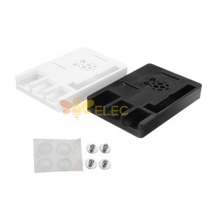 Estuche ultrafino ABS Exclouse Caja portátil Soporte GPIO Cable de cinta para Raspberry Pi 3 Modelo B + white