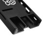 حافظة CNC رفيعة للغاية مصنوعة من سبائك الألومنيوم تدعم كابل شريط GPIO لـ Raspberry Pi 3 موديل B + (Plus) Black