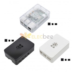 Updated Black/White/Transparent ABS Case V4 Enclosure Box With Heat Sink for Raspberry Pi 4B Black