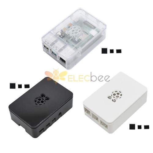 更新的黑色/白色/透明 ABS 外殼 V4 外殼盒，帶散熱器，適用於 Raspberry Pi 4B Transparent
