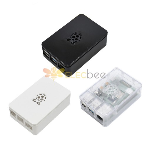 Aktualisiertes Raspberry Pi ABS-Gehäuse Schwarz/Weiß/Transparente Gehäusebox V4 für Raspberry Pi 4B Black